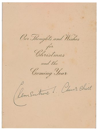Lot #88 Clementine Churchill Signed Photograph and Signed Christmas Card - Image 2