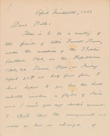 Lot #470 Katherine Lee Bates Autograph Letter Signed - Image 1