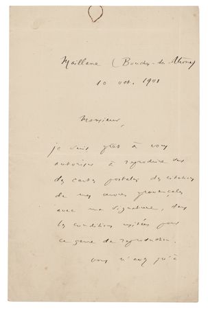 Lot #493 Frederic Mistral Autograph Letter Signed - Image 1