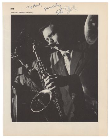 Lot #576 Stan Getz Signed Photograph - Image 1