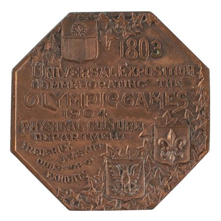 Lot #796 St. Louis 1904 Olympics Athlete's Participation Medal/Badge - Image 2