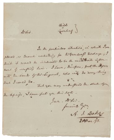 Lot #102 Alexander J. Dallas Autograph Letter Signed - Image 1