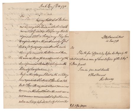 Lot #281 Henry Seymour Conway (2) Autograph Letters Signed - Image 1