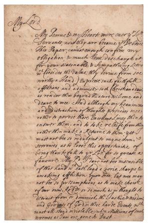 Lot #323 Robert Rich, 2nd Earl of Warwick Letter Signed - Image 1