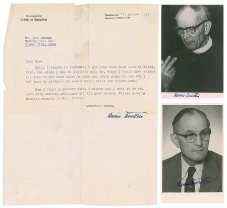 Lot #177 Martin Niemoller (3) Signed Items - Image 1