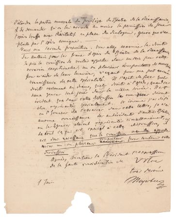 Lot #554 Giacomo Meyerbeer Autograph Letter Signed - Image 3
