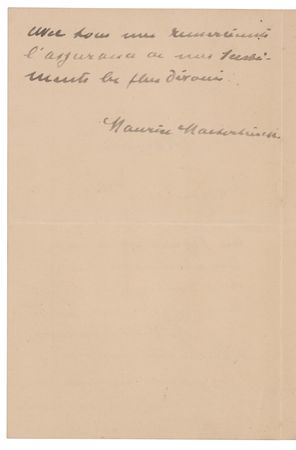 Lot #490 Maurice Maeterlinck Autograph Letter Signed - Image 2