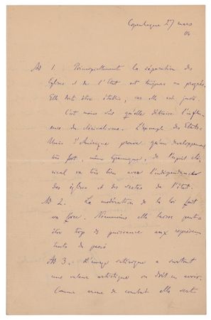 Lot #471 Georg Brandes Autograph Letter Signed - Image 1