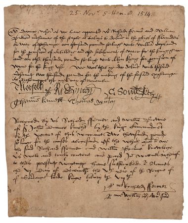 Lot #19 King Henry VIII: Thomas Wolsey Document Signed - Image 1