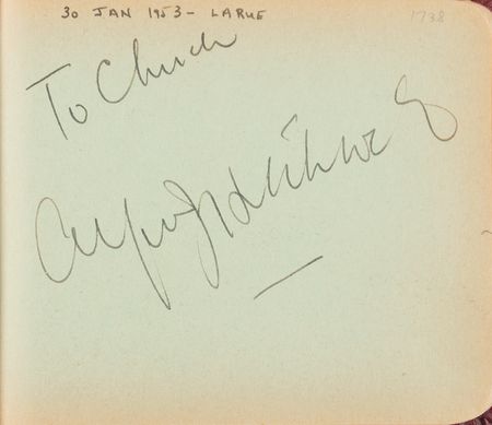 Lot #670 Autograph Album Collection: Absolutely phenomenal lifetime collection of over 600 autograph albums, containing well over 24,000 individual signatures, all obtained in-person from the 1940s onward - Image 48