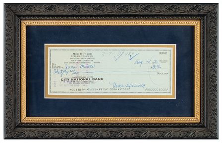 Lot #767 Three Stooges: Moe Howard Signed Check - Image 2