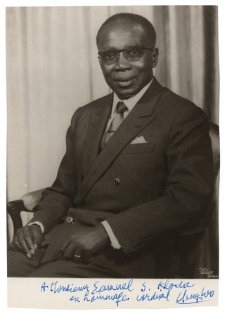 Lot #216 Leopold Sedar Senghor Signed Photograph and Typed Letter Signed - Image 1