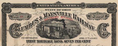 Lot #241 Columbus & Maysville Railway Company Mortgage Bond - Image 2