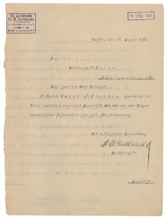 Lot #26 Karl Liebknecht Typed Letter Signed - Image 2
