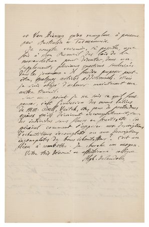 Lot #81 Alphonse Pyramus de Candolle Autograph Letter Signed - Image 2