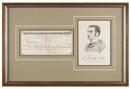 Lot #220 Cornelius Vanderbilt II Document Signed - Image 1