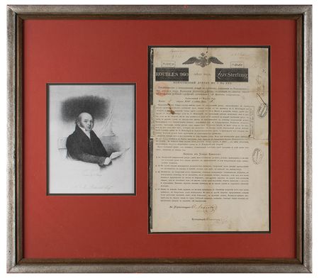 Lot #11 Nathan Mayer Rothschild Signed Russian Imperial Bond - Image 1