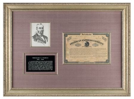Lot #8 William Fargo Signed Stock Certificate - Image 1