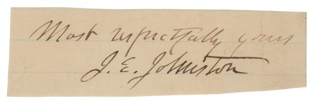 Lot #304 Joseph E. Johnston Signature - Image 1