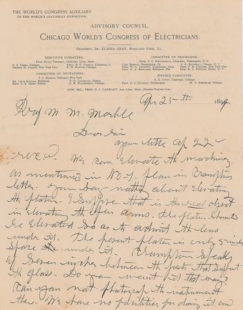 Lot #123 Elisha Gray Autograph Letter Signed - Image 1