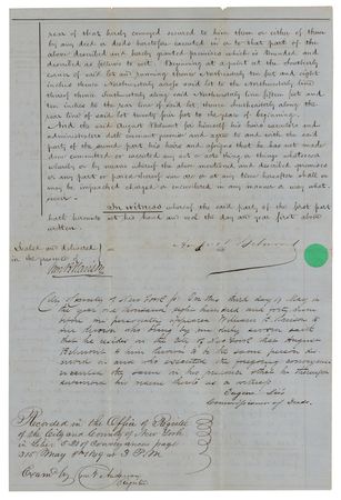 Lot #68 August Belmont Document Signed - Image 2