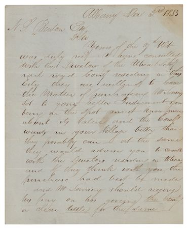 Lot #99 Erastus Corning Autograph Letter Signed - Image 1