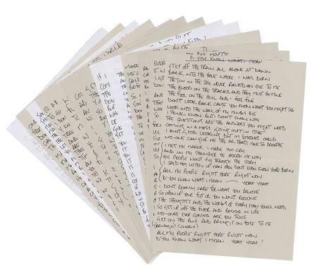 Lot #535 Oasis: Noel Gallagher's Handwritten Lyrics (13) for Be Here Now - Image 1