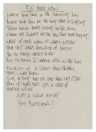 Lot #535 Oasis: Noel Gallagher's Handwritten Lyrics (13) for Be Here Now - Image 10