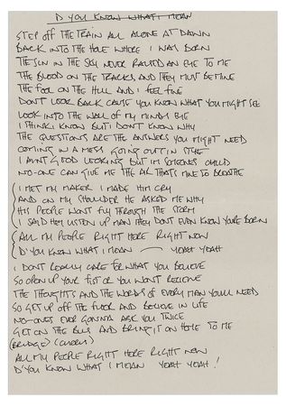 Lot #535 Oasis: Noel Gallagher's Handwritten Lyrics (13) for Be Here Now - Image 2