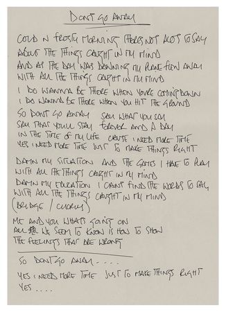 Lot #535 Oasis: Noel Gallagher's Handwritten Lyrics (13) for Be Here Now - Image 9
