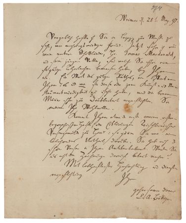 Lot #74 Karl August Bottiger Autograph Letter Signed - Image 1