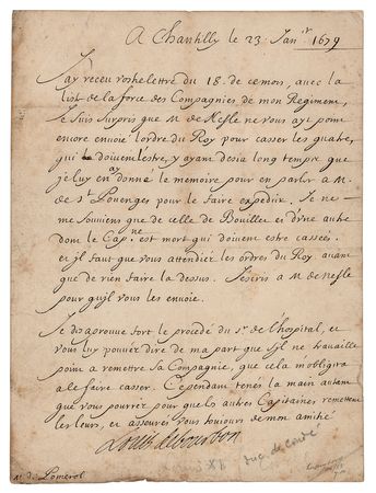 Lot #308 Louis de Bourbon, Prince of Condé Letter Signed - Image 1