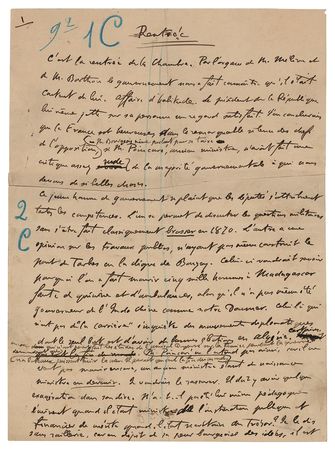 Lot #90 Georges Clemenceau Autograph Manuscript Signed - Image 1