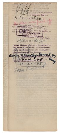 Lot #280 Omar Bradley Document Signed - Image 1