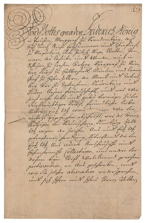 Lot #140 King Frederick I of Prussia Letter Signed - Image 1