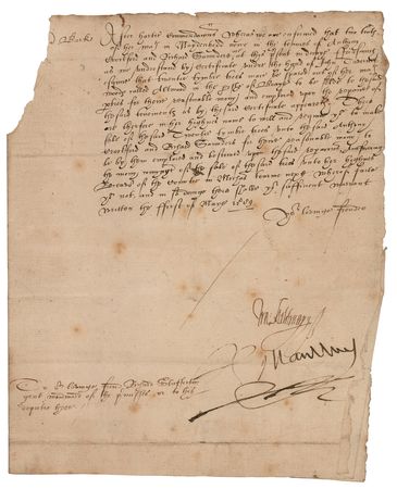 Lot #164 Walter Mildmay Document Signed - Image 1