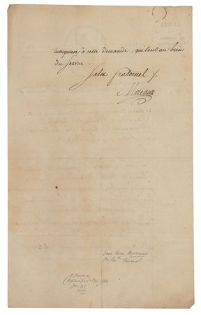 Lot #313 Jean René Moreaux Letter Signed - Image 1