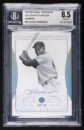 Lot #871 2016 National Treasures Collegiate Flawless Diamond Jackie Robinson BGS NM-MT+ 8.5 - Image 1