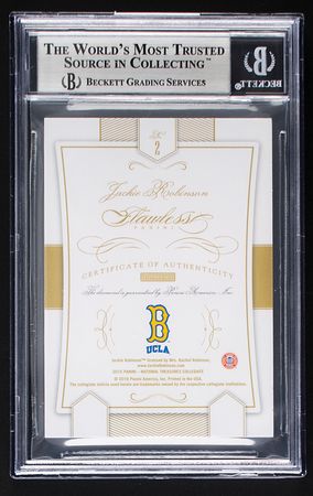Lot #871 2016 National Treasures Collegiate Flawless Diamond Jackie Robinson BGS NM-MT+ 8.5 - Image 2