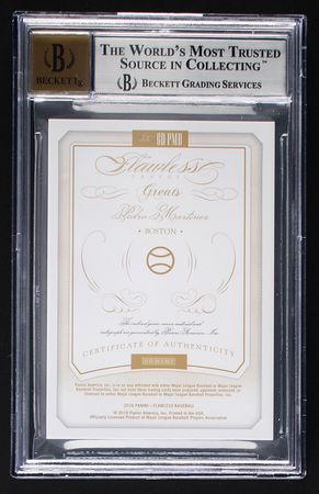 Lot #873 2016 Panini Flawless Greats Gold Pedro Martinez Autograph/Patch (5/5) BGS MINT 9/10 Baseball Card - Image 2