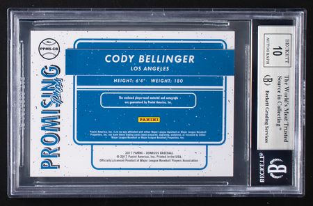 Lot #877 2017 Donruss Promising Pros Material Signatures Cody Bellinger Autograph/Jersey BGS MINT 9/10 - Image 2
