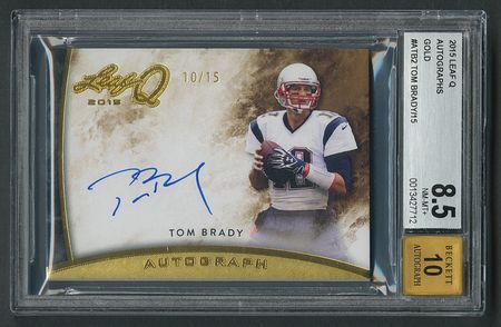 Lot #1008 2015 Leaf Q Gold Tom Brady Autograph