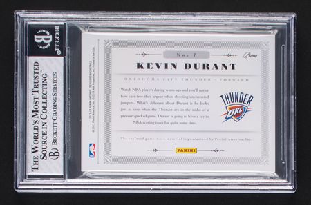 Lot #967 2012-13 National Treasures Material Treasures Kevin Durant Patch (1/25) BGS NM-MT 8 Basketball Card - Image 2