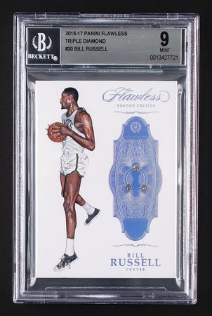 Lot #976 2016-17 Panini Flawless Triple Diamond Bill Russell (5/5) BGS MINT 9 Basketball Card - Image 1