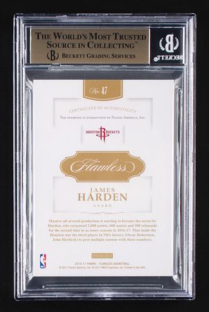 Lot #973 2016-17 Panini Flawless Diamond James Harden (25/25) BGS GEM MINT 9.5 - Image 2
