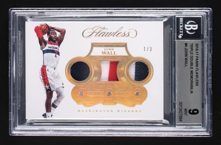 Lot #982 2016-17 Panini Flawless Triple Double John Wall Patch/Diamond (1/3) BGS MINT 9 - Image 1