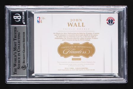 Lot #982 2016-17 Panini Flawless Triple Double John Wall Patch/Diamond (1/3) BGS MINT 9 - Image 2