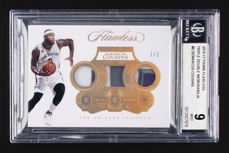 Lot #981 2016-17 Panini Flawless Triple Double DeMarcus Cousins Patch/Diamond (1/3) BGS MINT 9 - Image 1