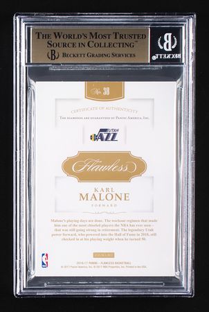 Lot #977 2016-17 Panini Flawless Triple Diamond Karl Malone (5/5) BGS GEM MINT 9.5 Basketball Card - Image 2