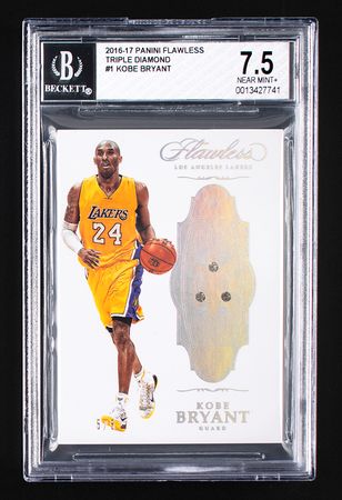Lot #978 2016-17 Panini Flawless Triple Diamond Kobe Bryant (5/5) BGS NEAR MINT+ 7.5 Basketball Card - Image 1